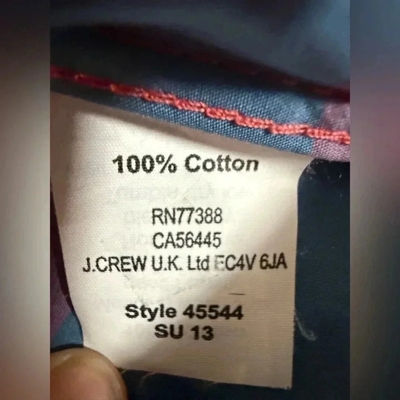 J. Crew Men’s Red & Blue Plaid Slim Fit Lightweight Button Down Shirt - Size XL - Picture 6 of 7